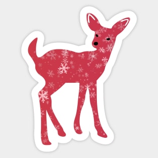 Deer with red christmas pattern Sticker